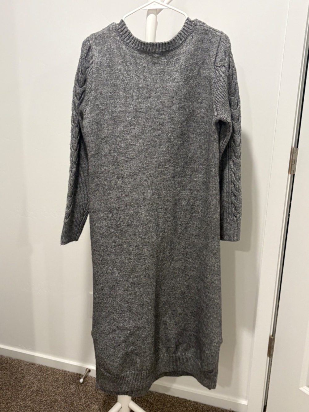 Alfani Long Sleeve Cableknit Sweater Dress- Size Large - Picture 4 of 4